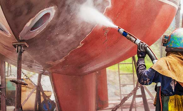 boat sandblasting 